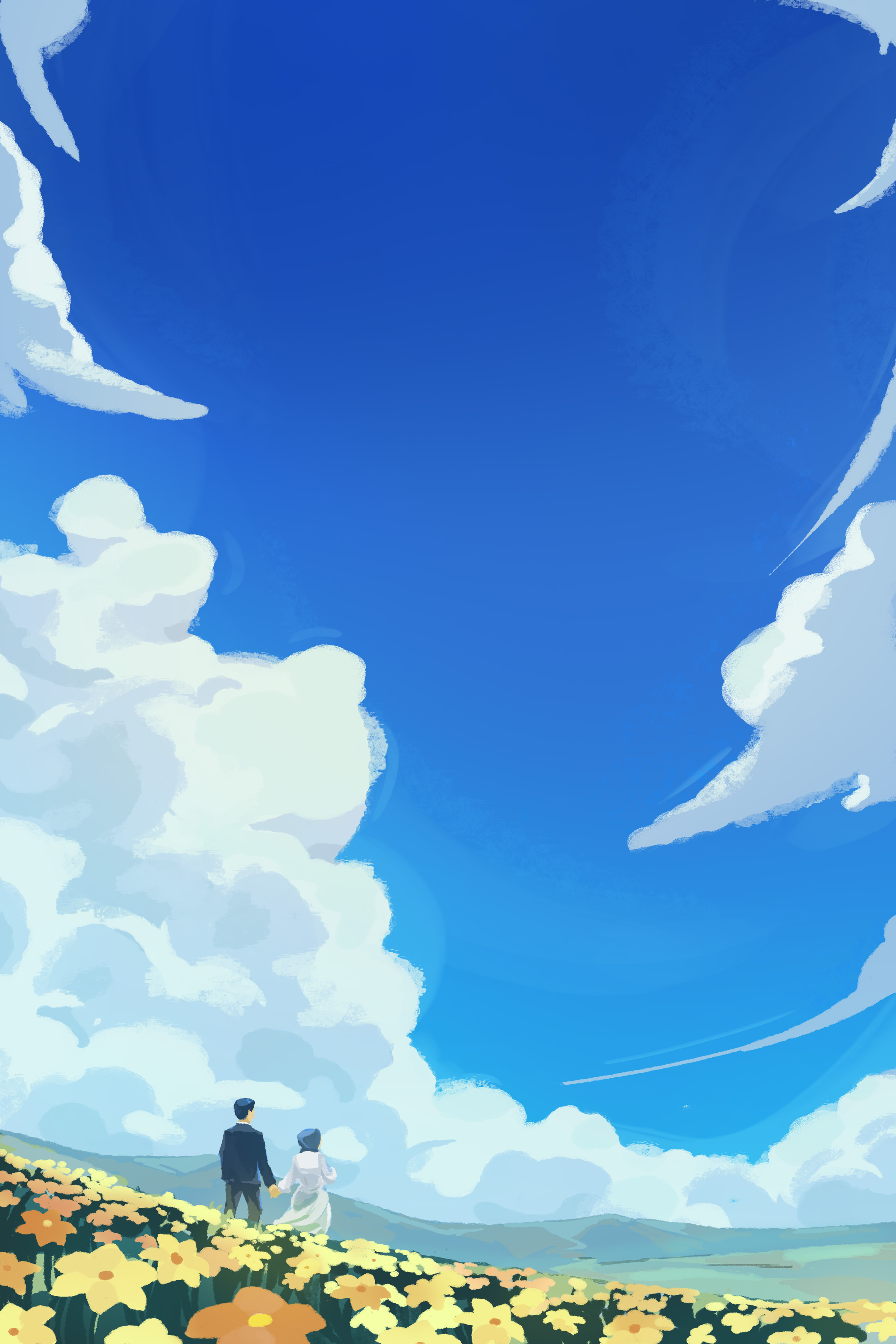 Couple celebrating anniversary with candlelight dinner